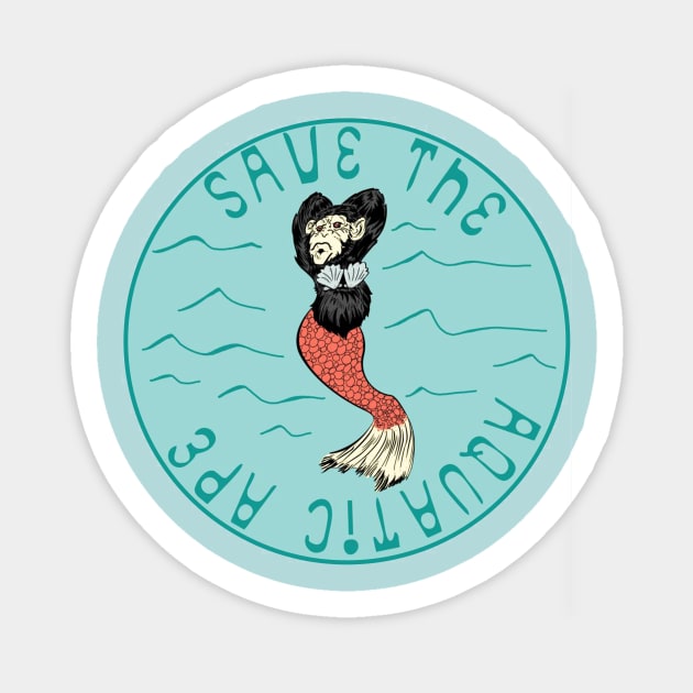 Save the Aquatic Ape Sticker by Rudeman